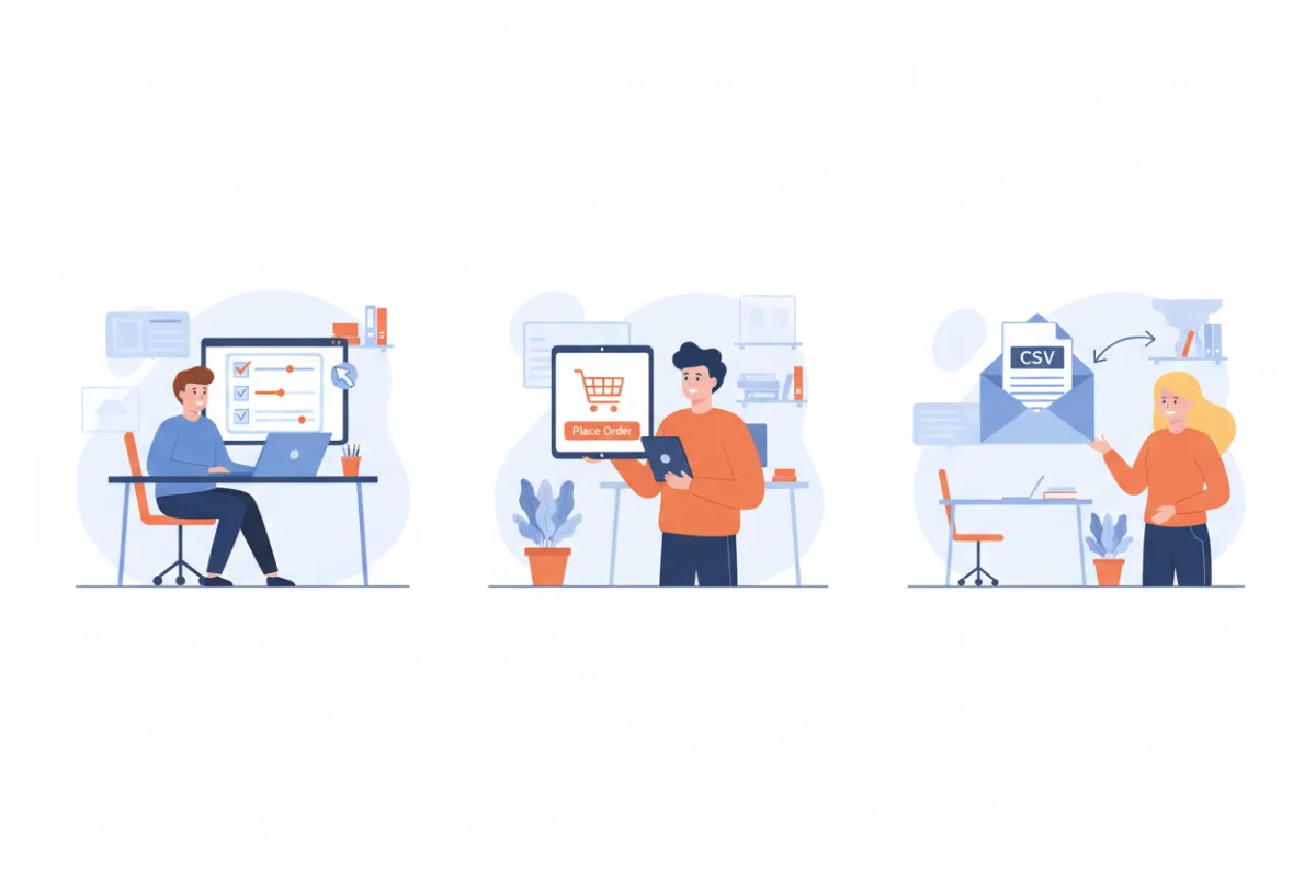 Step-by-step merchant leads process illustration