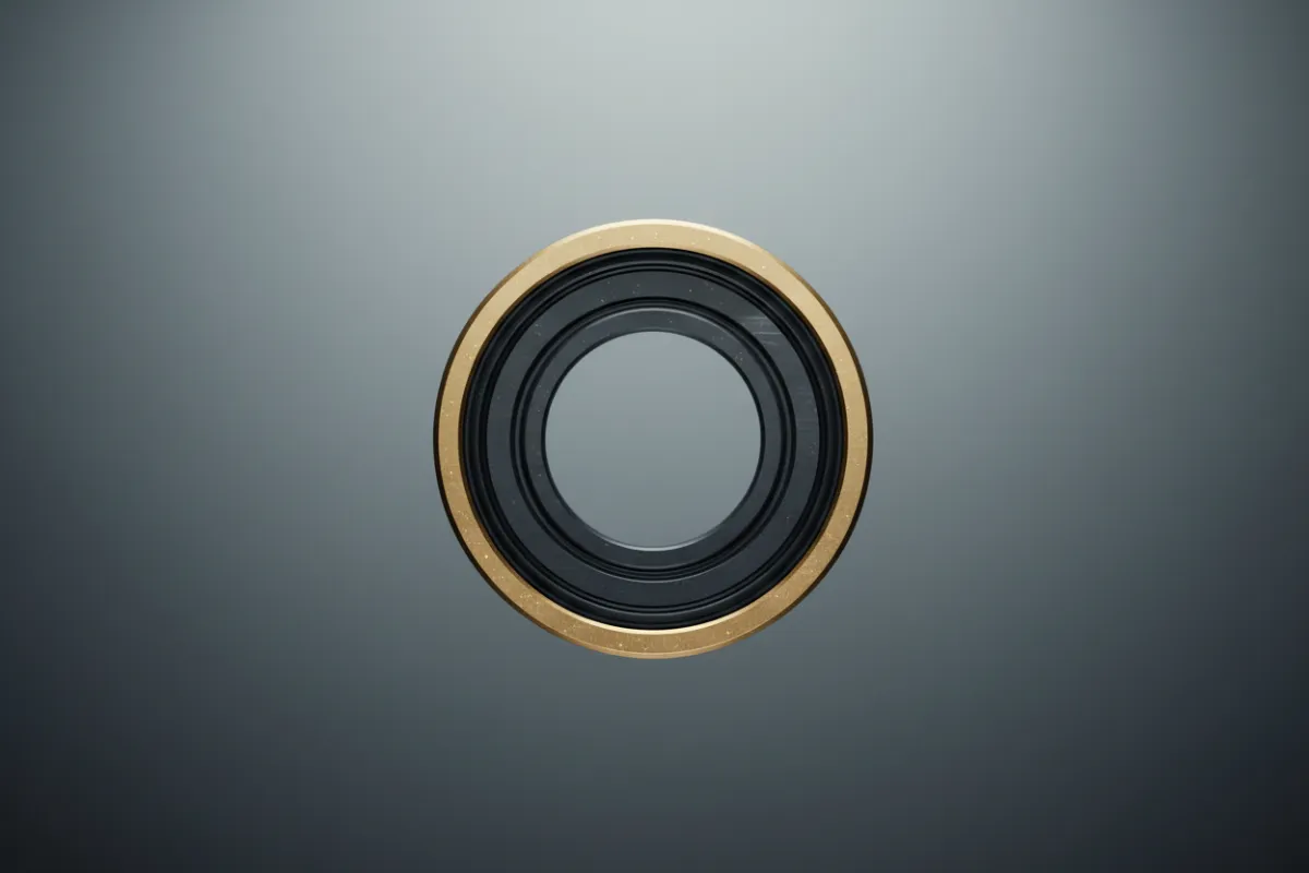 Cross-section of a high-performance synthetic rubber oil seal
