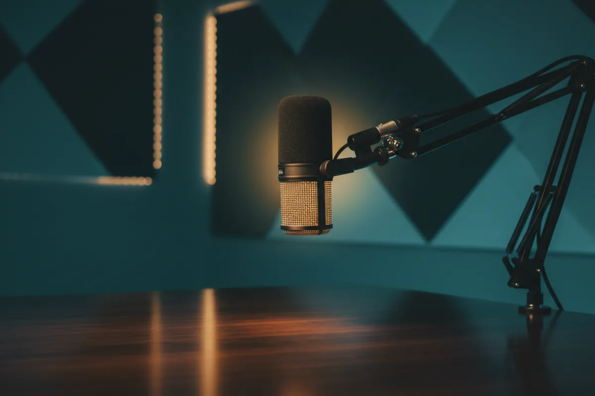 Microphone podcast studio showcase
