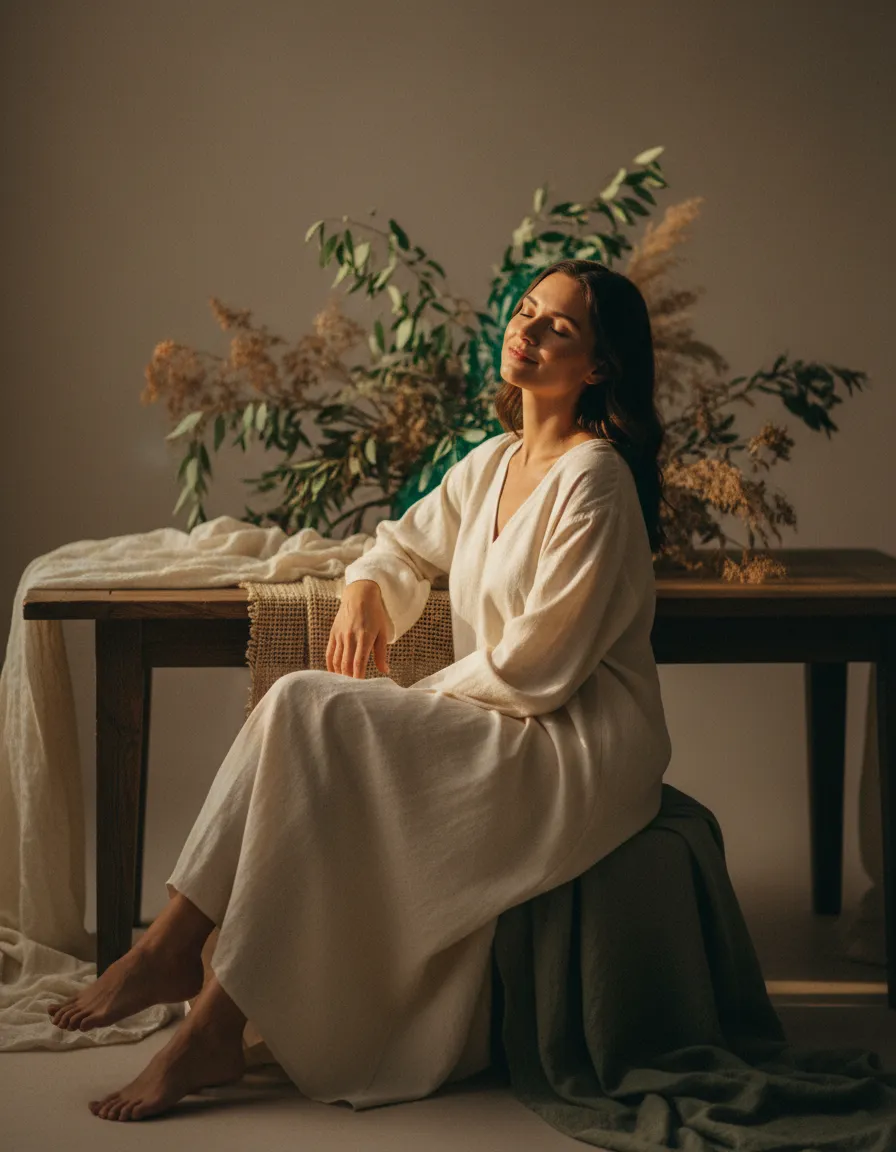 A serene lifestyle image capturing clarity and confidence