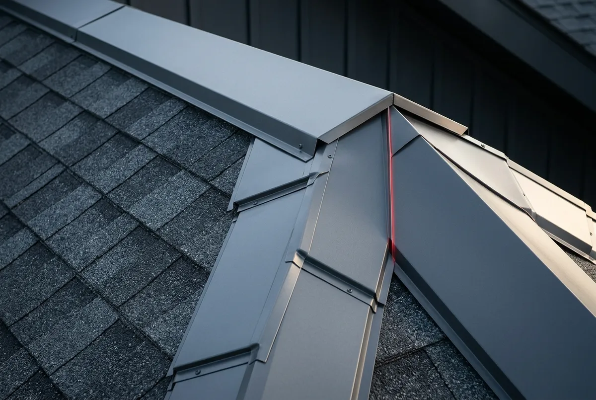 Roof leak repair detail at flashing on an asphalt shingle roof