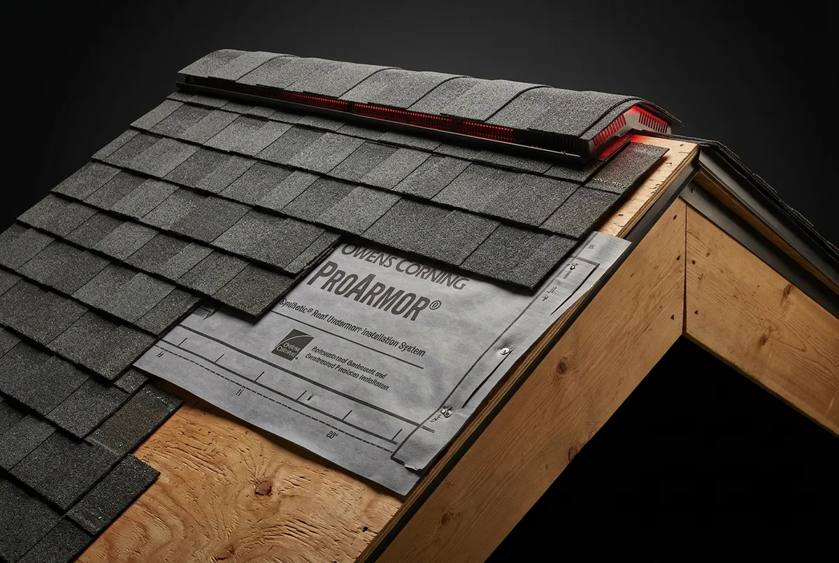 Owens Corning asphalt shingle roof system installation detail