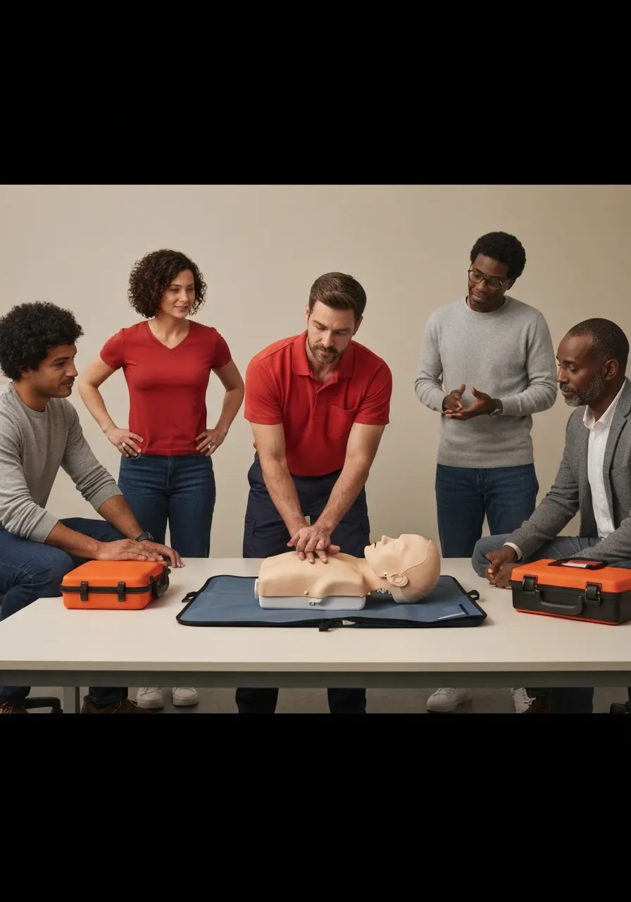 Instructor demonstrating hands-on safety training techniques