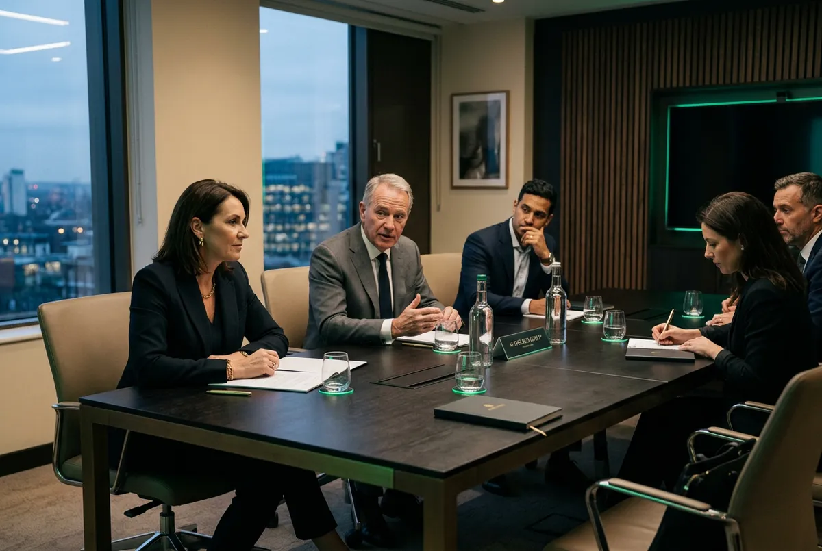 Strategic boardroom advisory session with executive leadership team