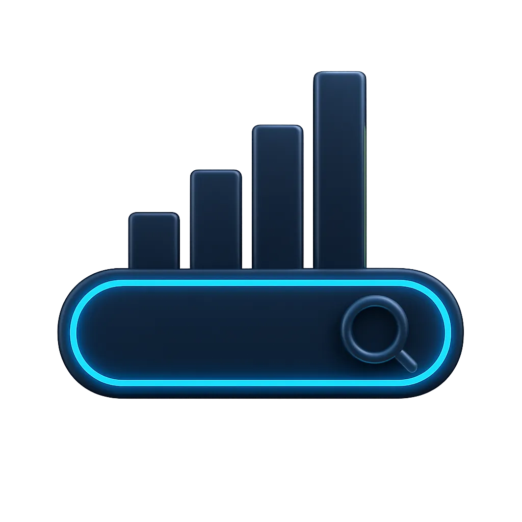 Visual graphic representing digital visibility and metrics for local businesses.