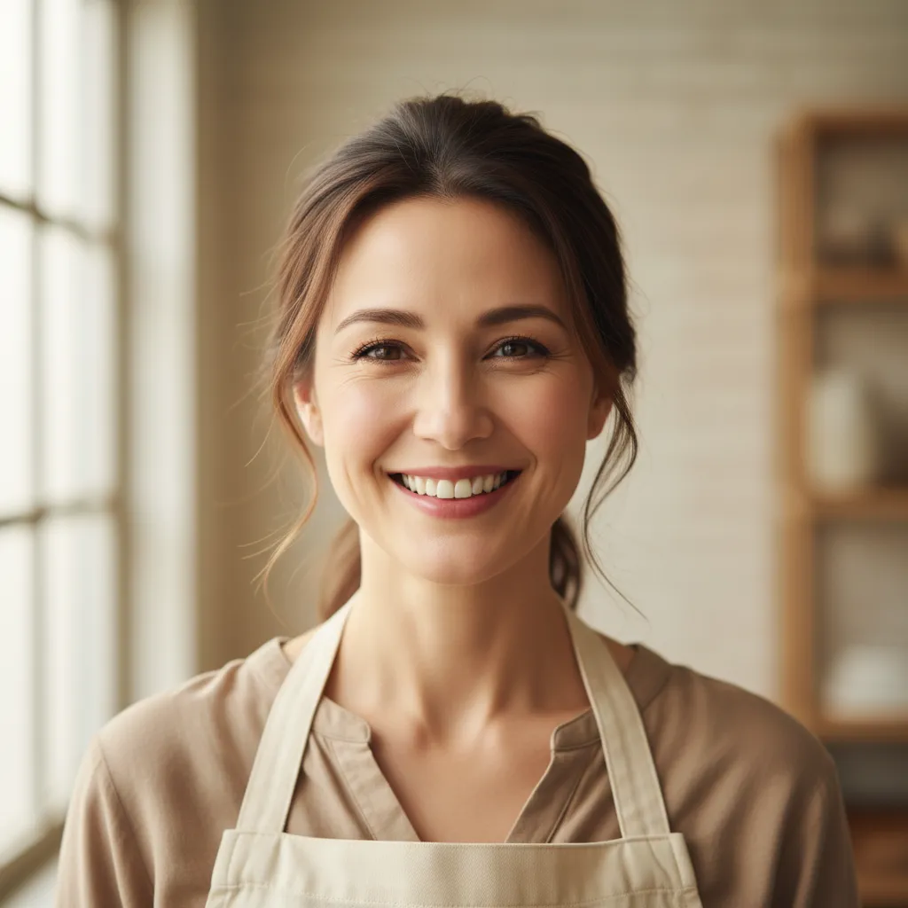 Ana Rivera, smiling bakery owner