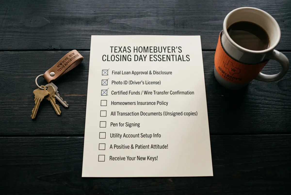 Closing Day Checklist for Texas Homebuyers
