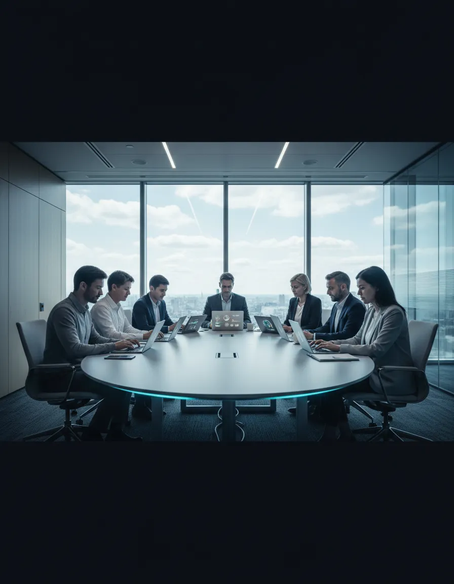 Corporate office with enterprise wireless connectivity infrastructure