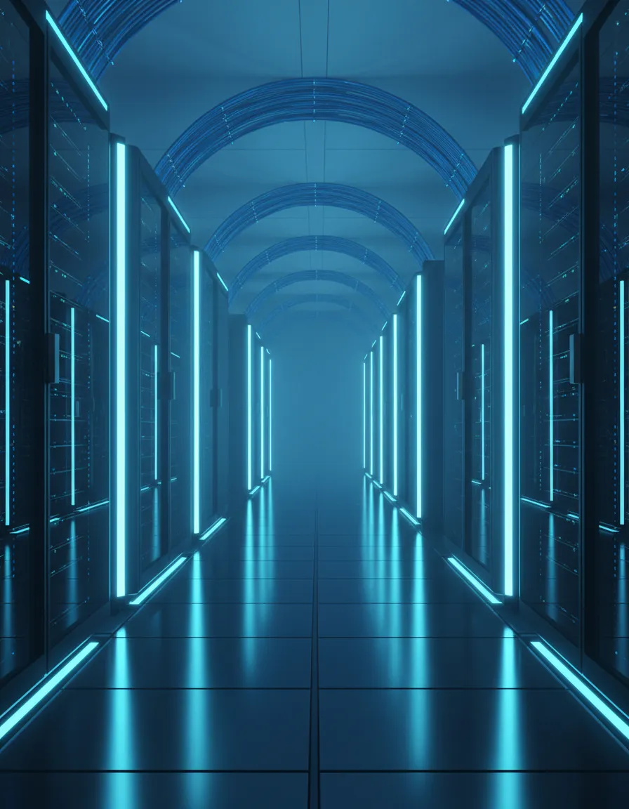 Enterprise server racks in a modern data center