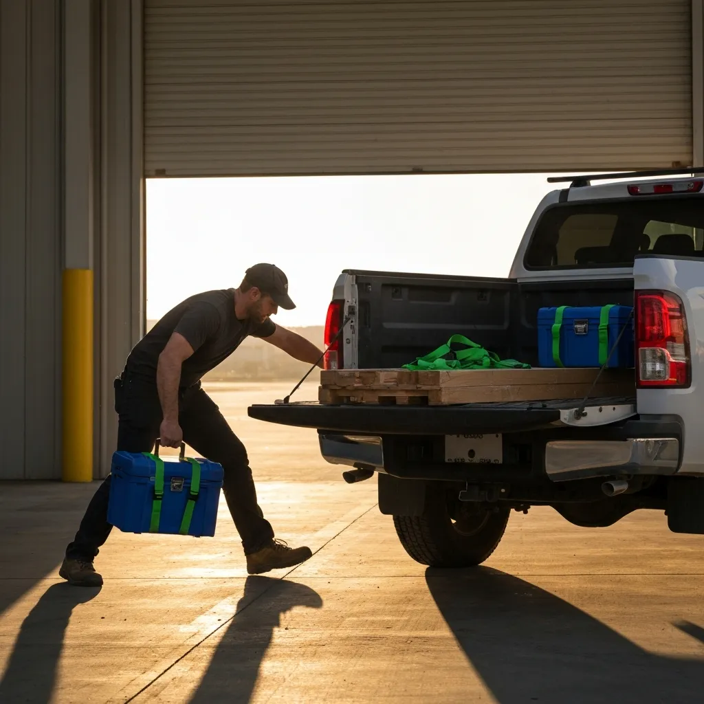 Contractor loading supplies directly from the warehouse into their truck