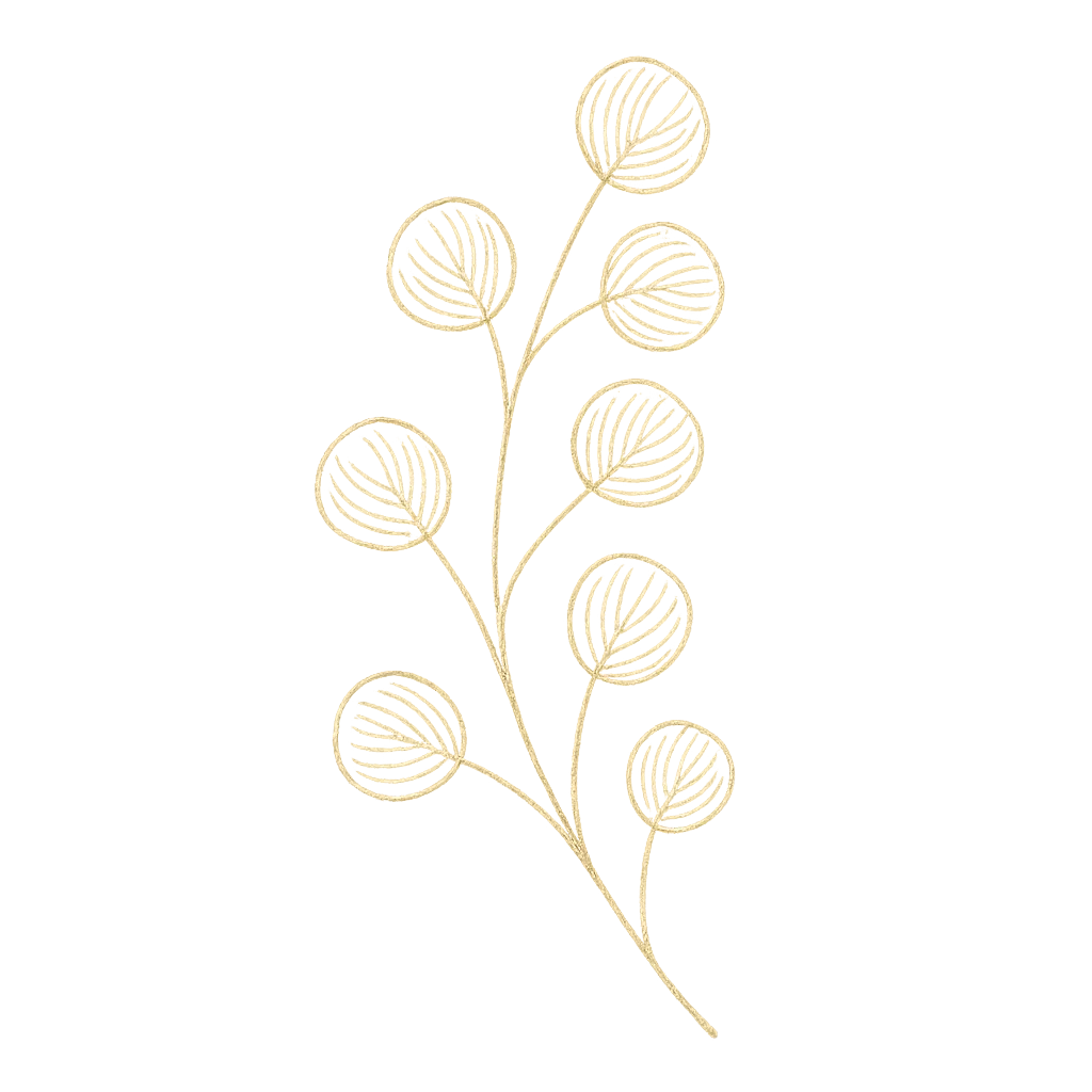 Delicate botanical branch line art illustration