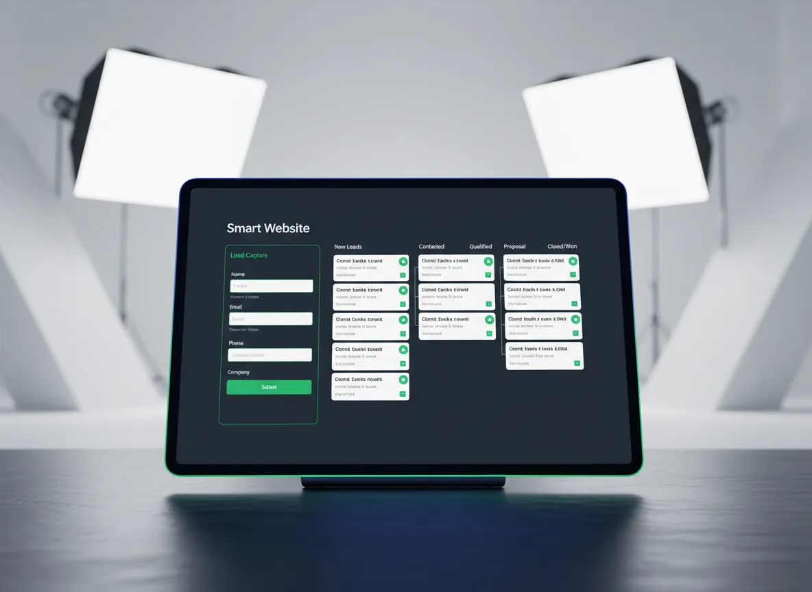 Dashboard UI mockup for smart websites