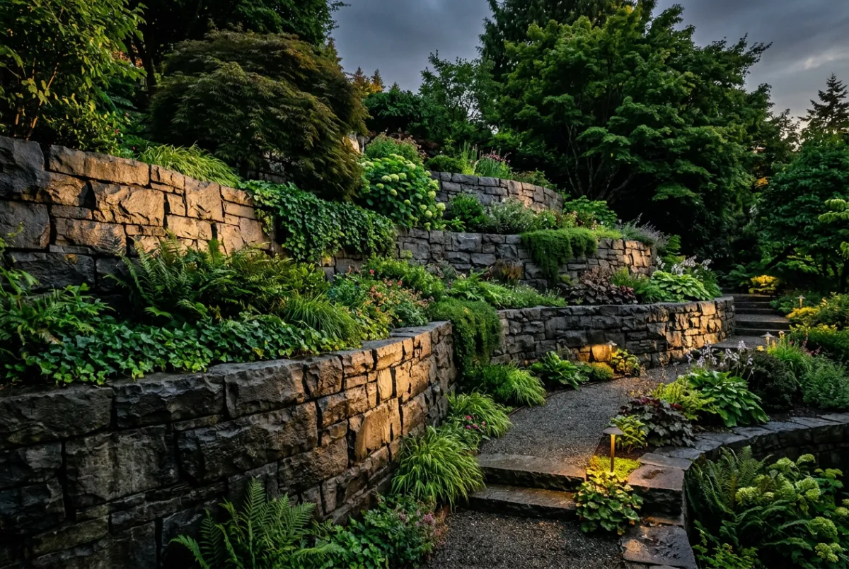 Heavy-duty retaining wall and hillside terracing structure