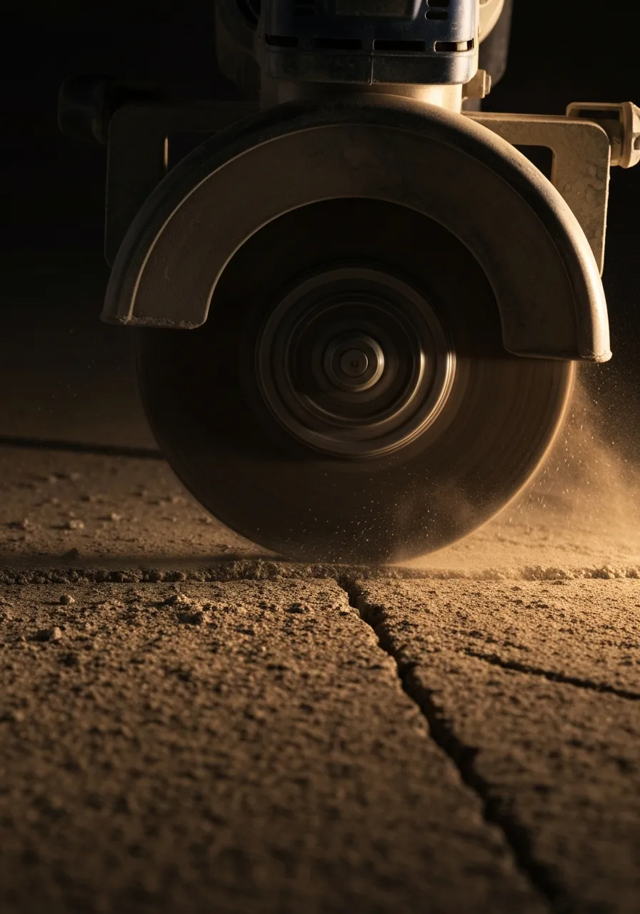 Industrial concrete grinding machinery opening the slab surface