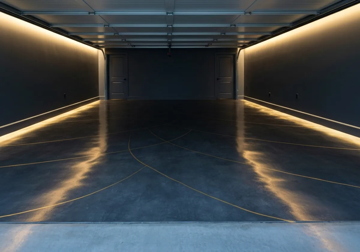 High-End Garage with Metallic Epoxy Floor