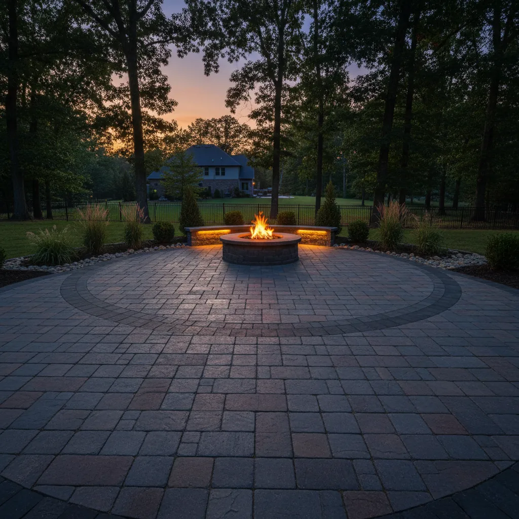 Finished custom paver patio in East Louisville Kentucky