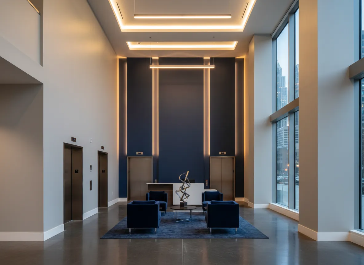Office lobby refresh in Downtown Louisville, Louisville KY by PM Painting LLC