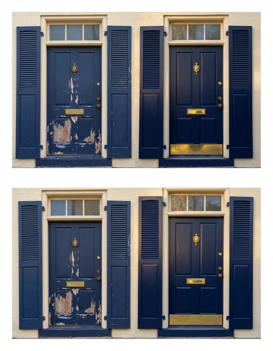 Before/After Front door & shutters — Old Louisville, KY