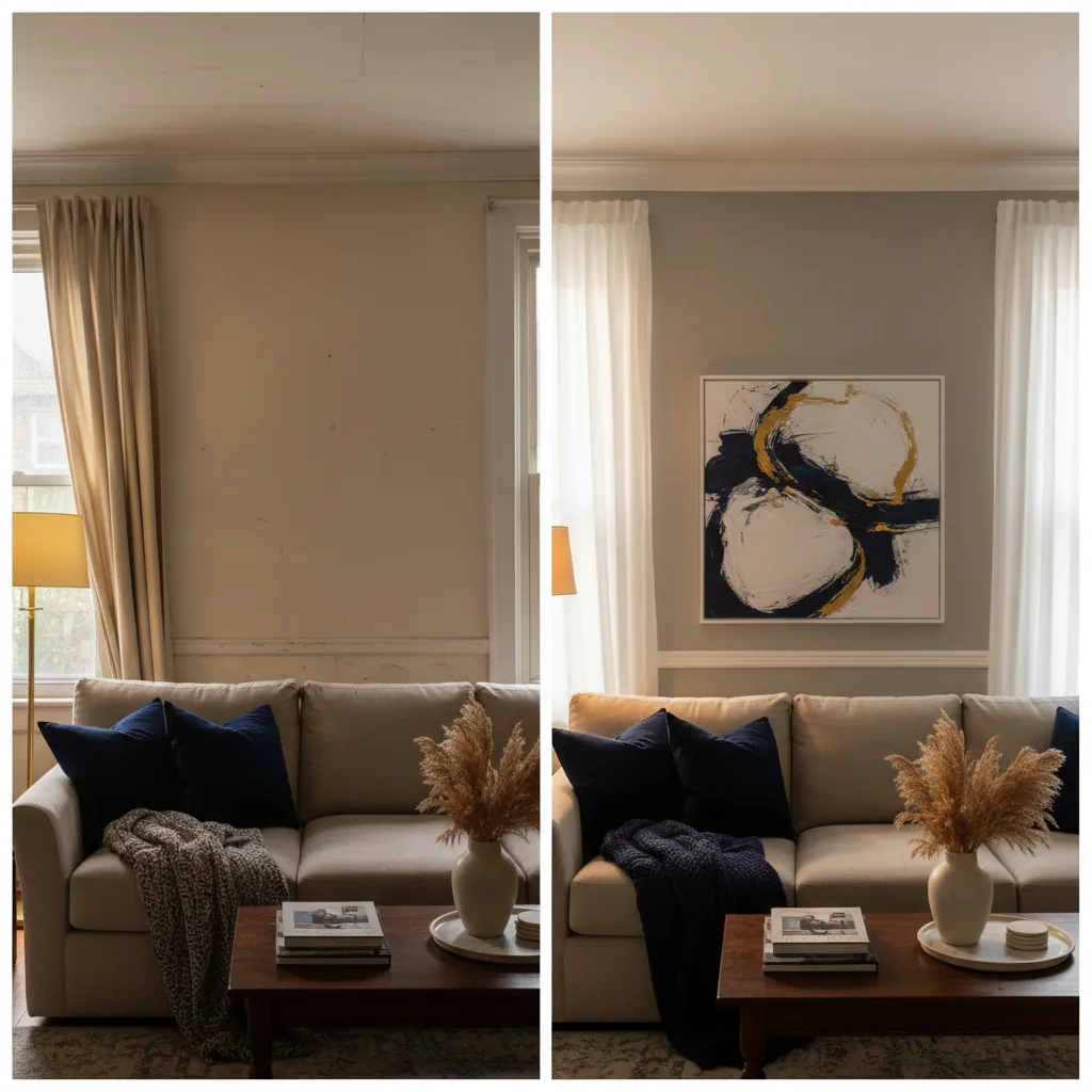 Before/After Interior living spaces — Floyds Knobs, IN