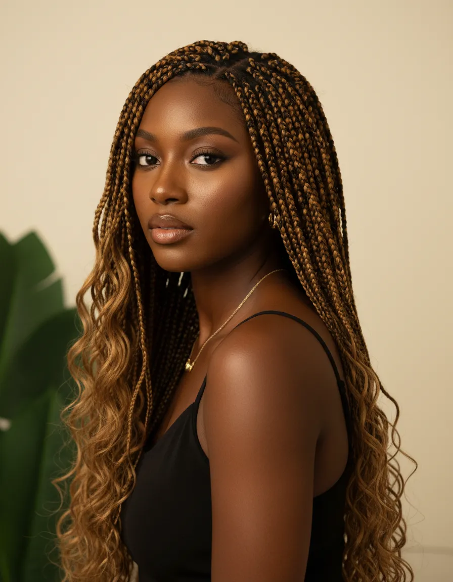 Stunning portrait of a client's healthy, styled natural hair