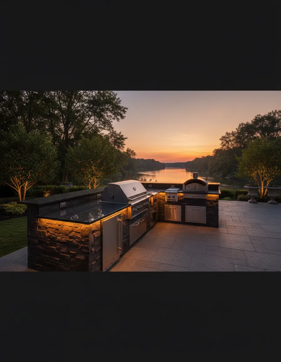 Large scale outdoor kitchen installation in Prospect KY
