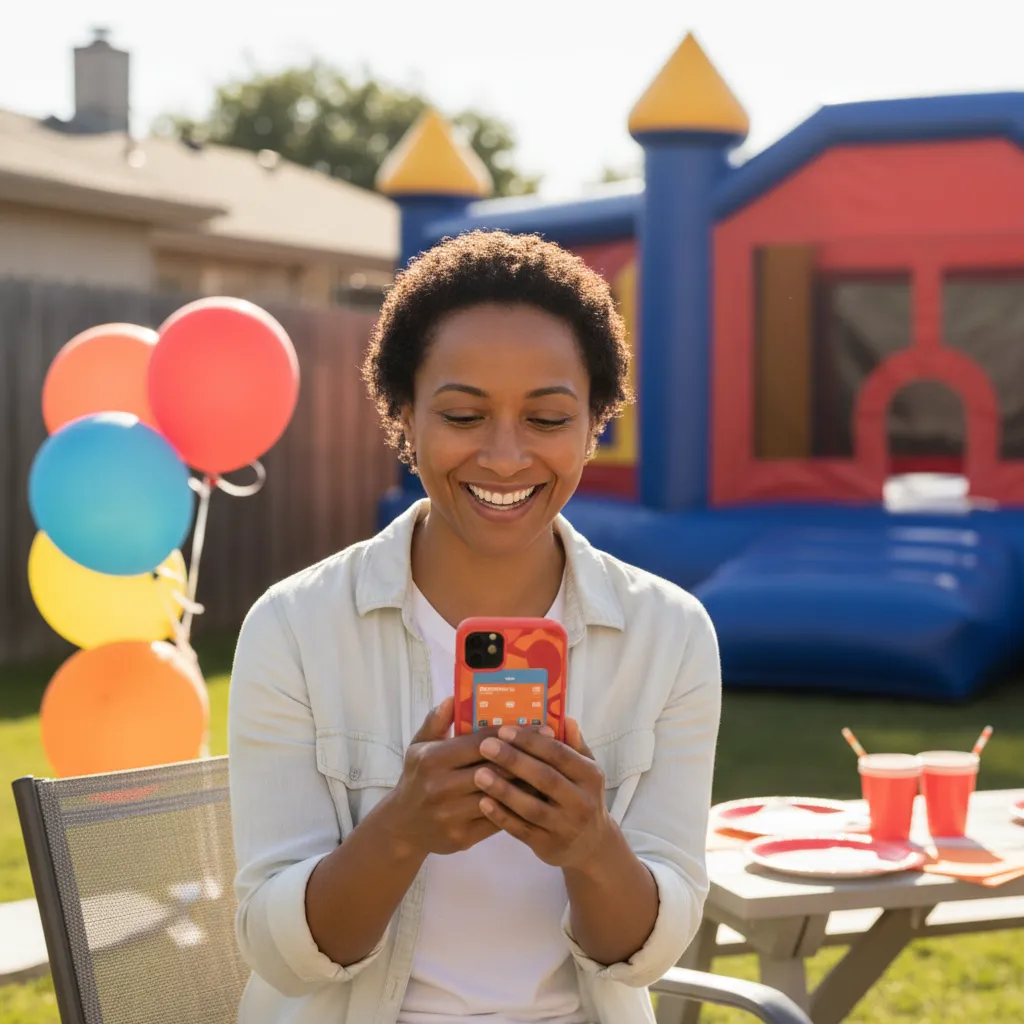 Parent easily booking a rental online