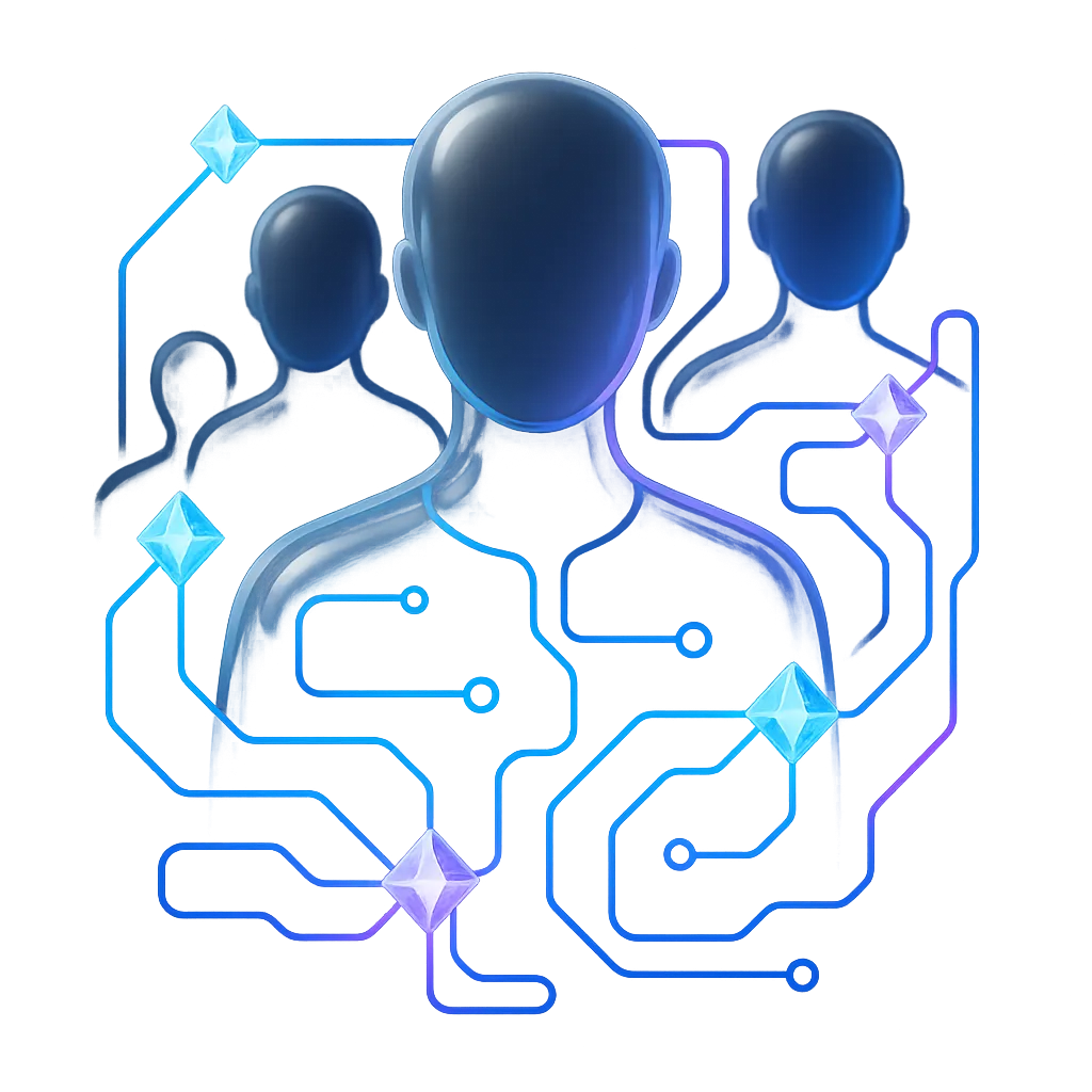 3D futuristic humanoid AI digital employee cutout
