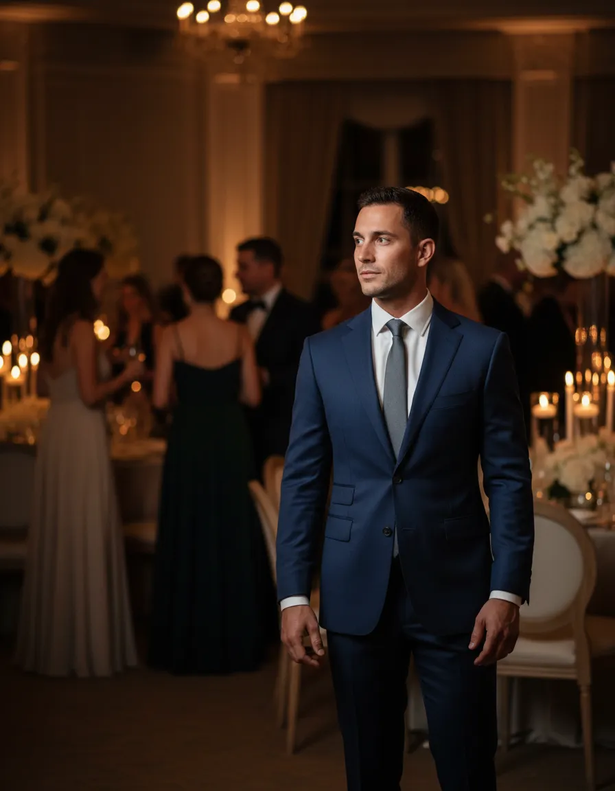 Professional security team in suits overseeing a luxury wedding event