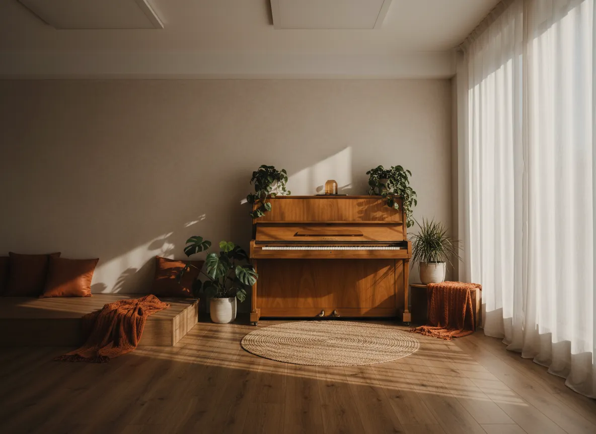 Piano in a wellness studio