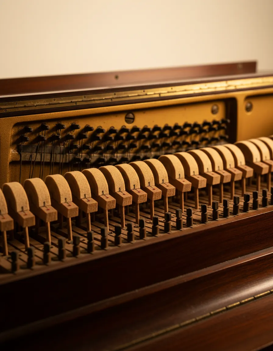 Antique Hobart M. Cable piano internals