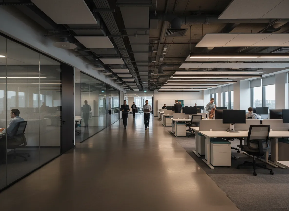 Espacio de oficina empresarial moderno remodelado por Aquair
