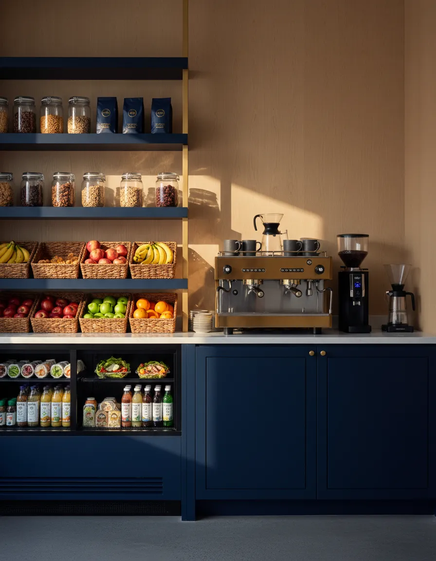 Modern micro market and healthy breakroom setup