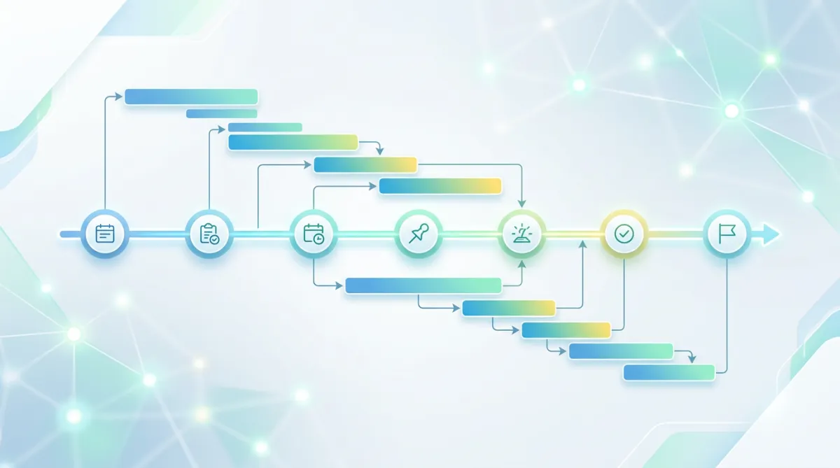 Project planning chart and timeline milestones for Section 278 approval