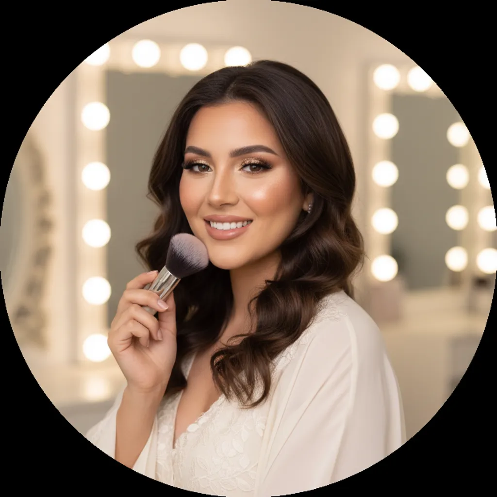 Bridal and makeup specialist at LuxeGlow Salon