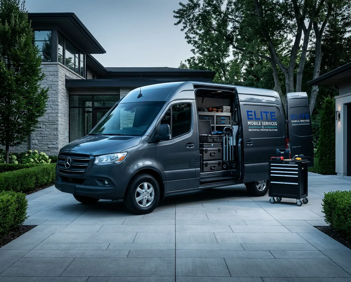 RA Window Tint professional mobile window tinting service van on location