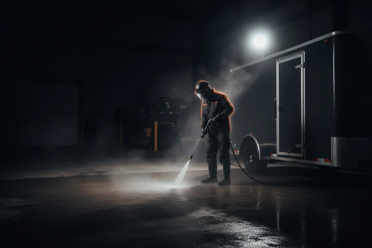 Professional pressure washing operator avoiding common mistakes