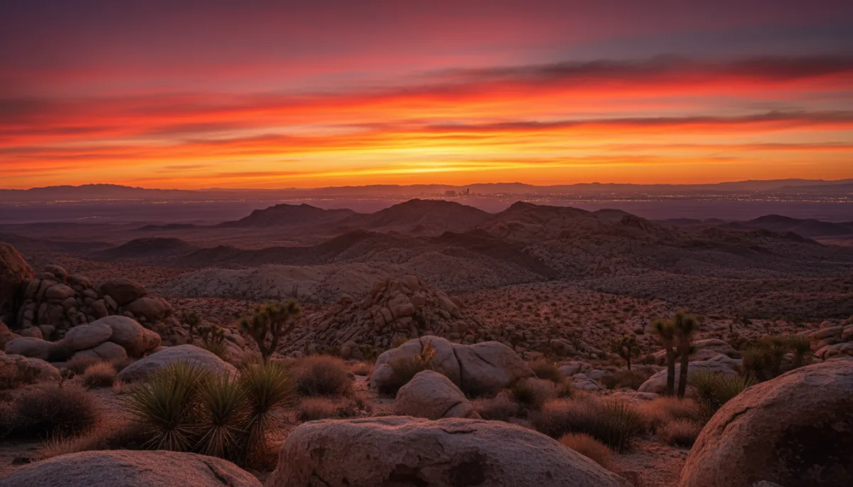 Scenic desert overlook near Las Vegas at sunset