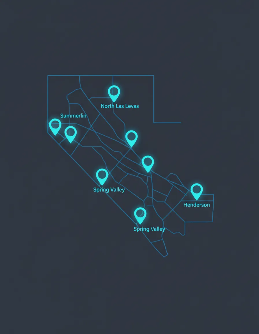 Map of Las Vegas pool service areas