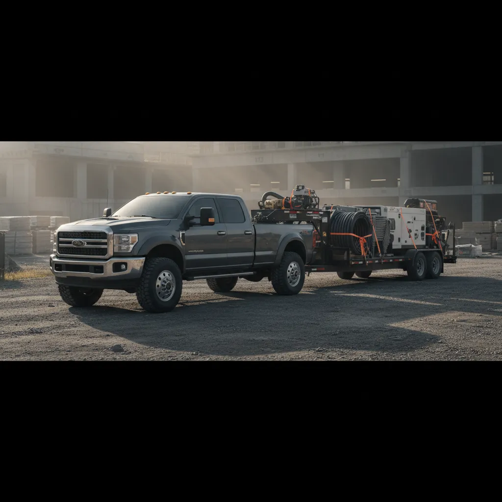 Delivery vehicle transporting rental equipment