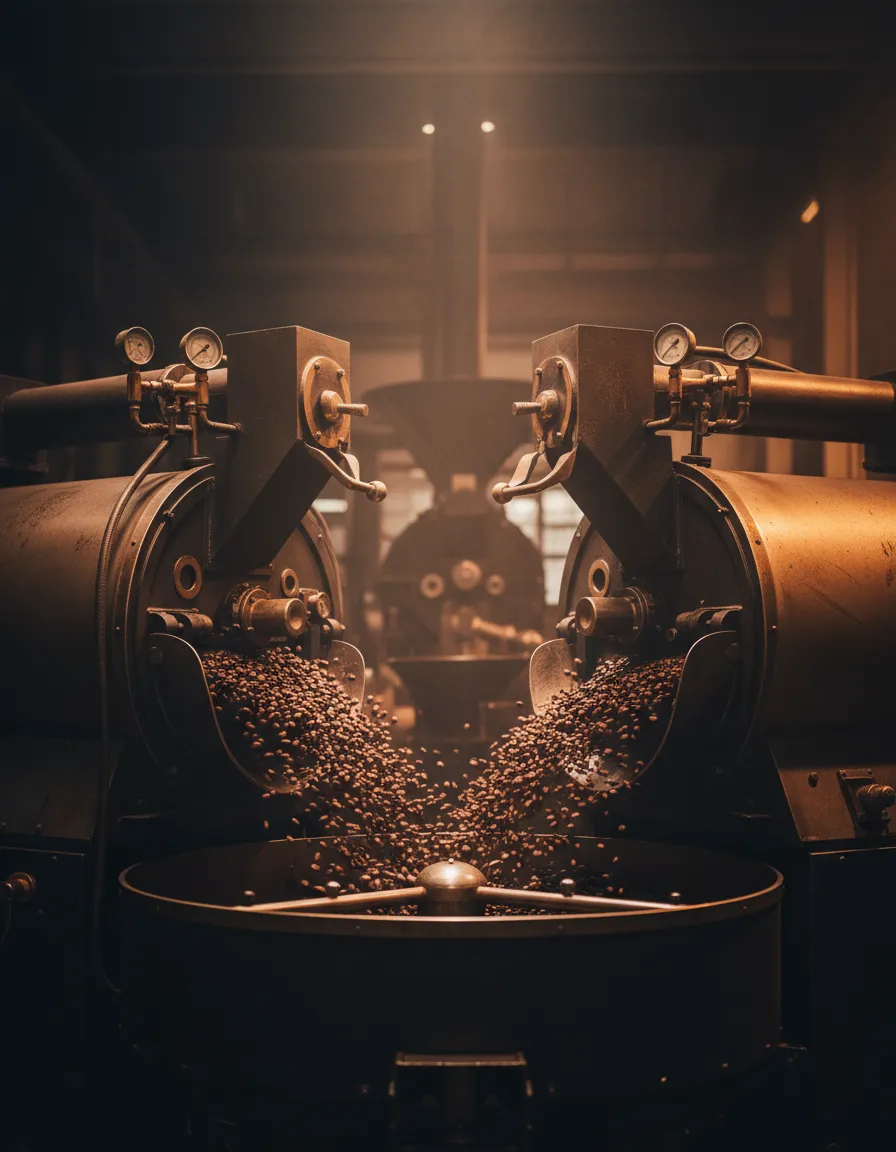 Gritty industrial coffee roasting machinery