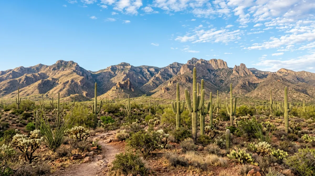 Desert mountains with saguaro cacti