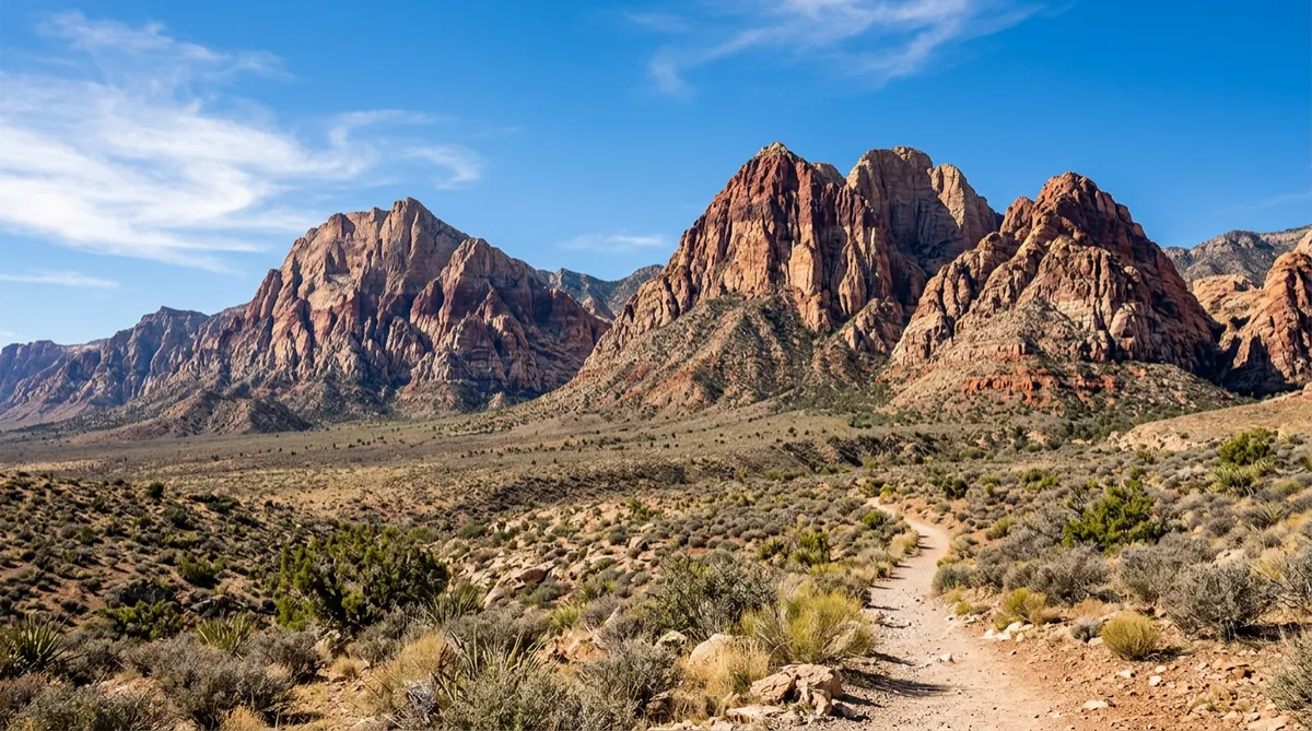 Red rock mountains in the desert