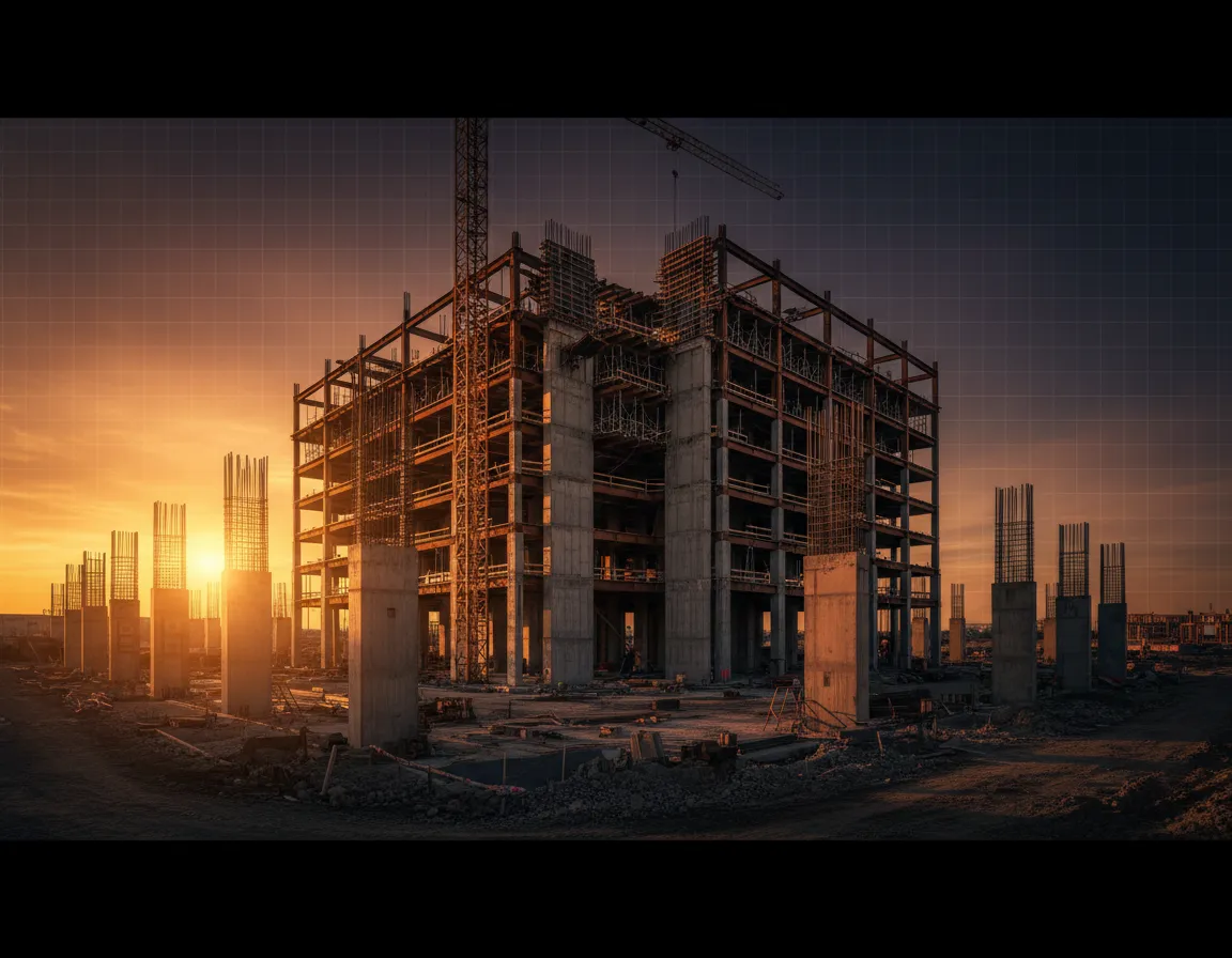 Ground-up construction project site