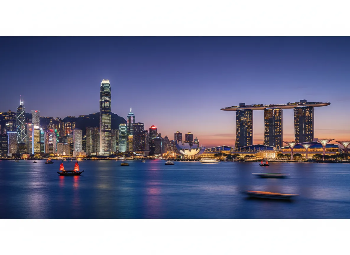 Hong Kong and Singapore skyline