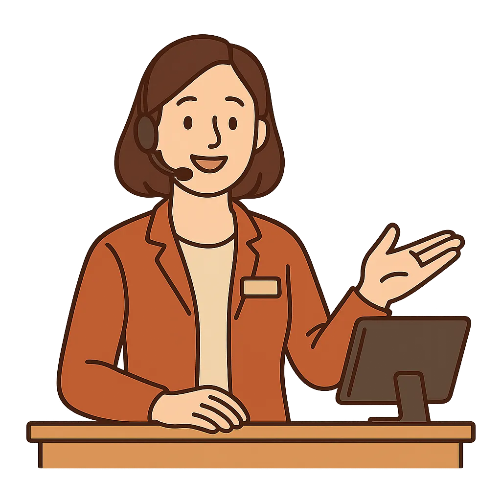 Friendly receptionist illustration