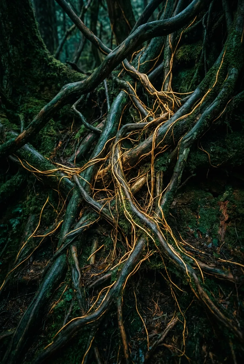 Abstract image suggesting rootedness, wholeness, and integration