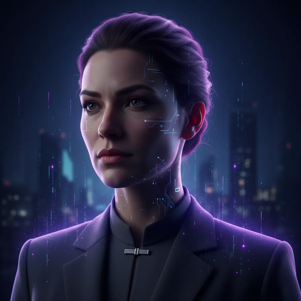 3D technological illustration with Conecta purple highlights