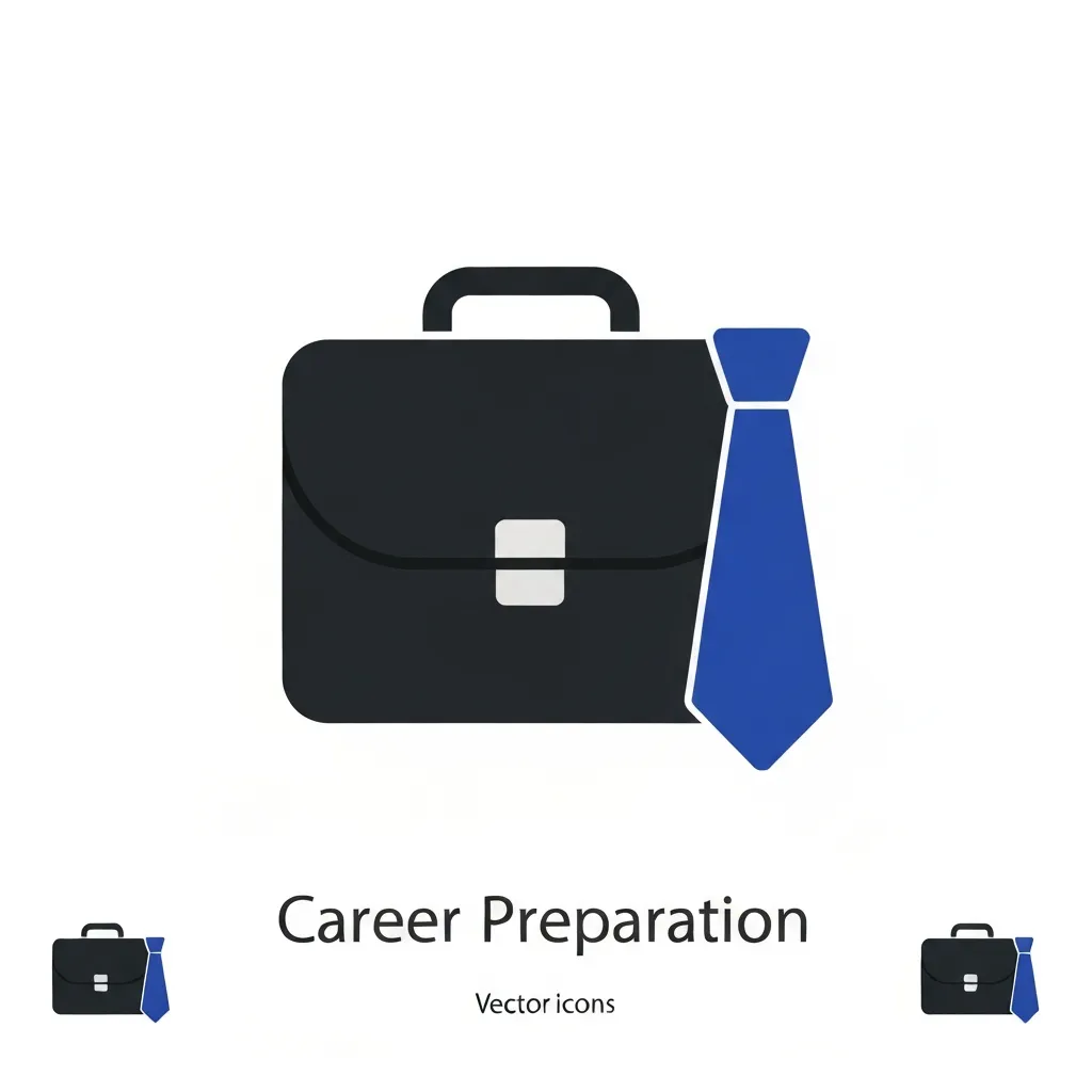 Briefcase and tie icon representing Career Preparation