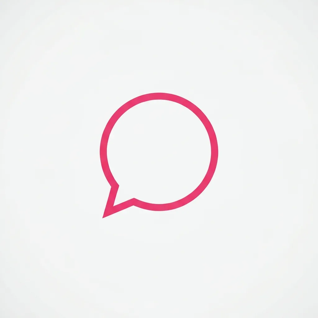 Pink circular speech bubble icon
