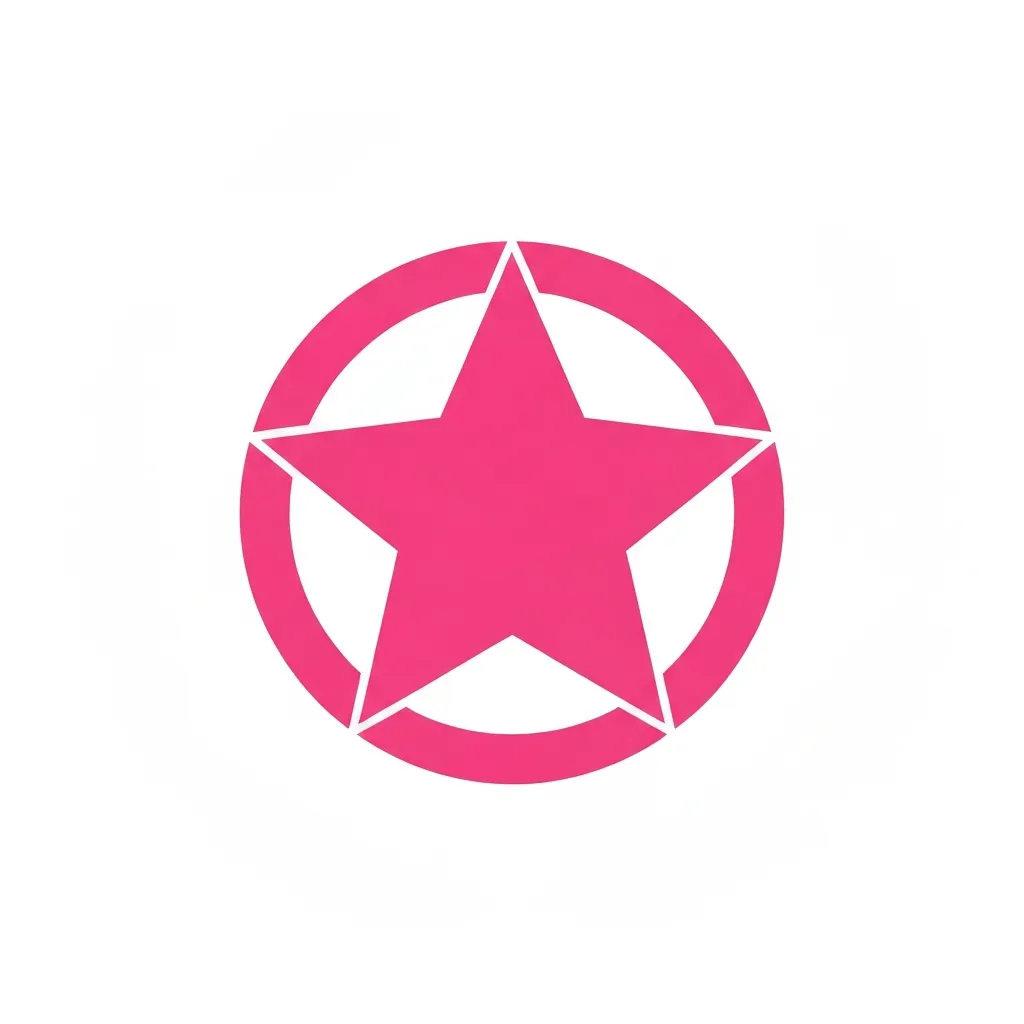 Pink circular star icon